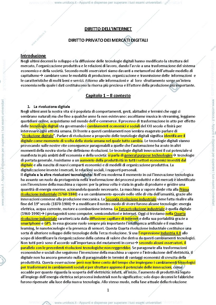 Anteprima pagina 1 — diritto dell'internet