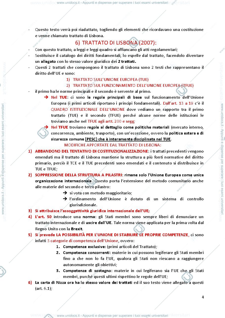 Anteprima pagina 4 — Sbobine/appunti diritto dell'Unione Europea - prof. Luca Calzolari anno 2019/2020