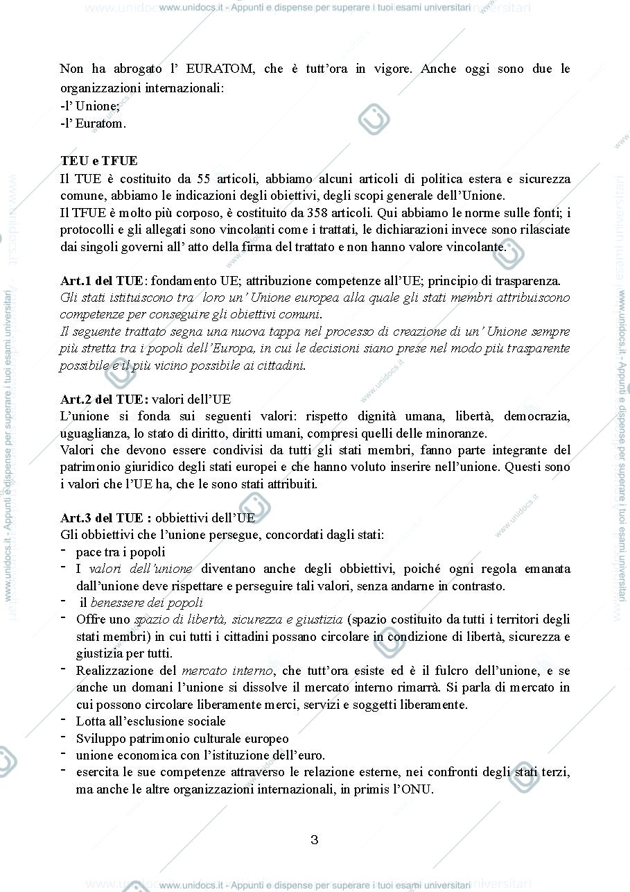 Anteprima pagina 3 — APPUNTI DI DIRITTO DELL'UNIONE EUROPEA