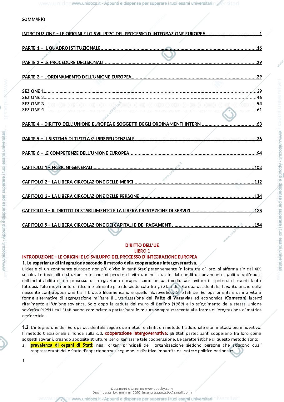 Anteprima pagina 2 — DIRITTO DELL'UNIONE EUROPEA 