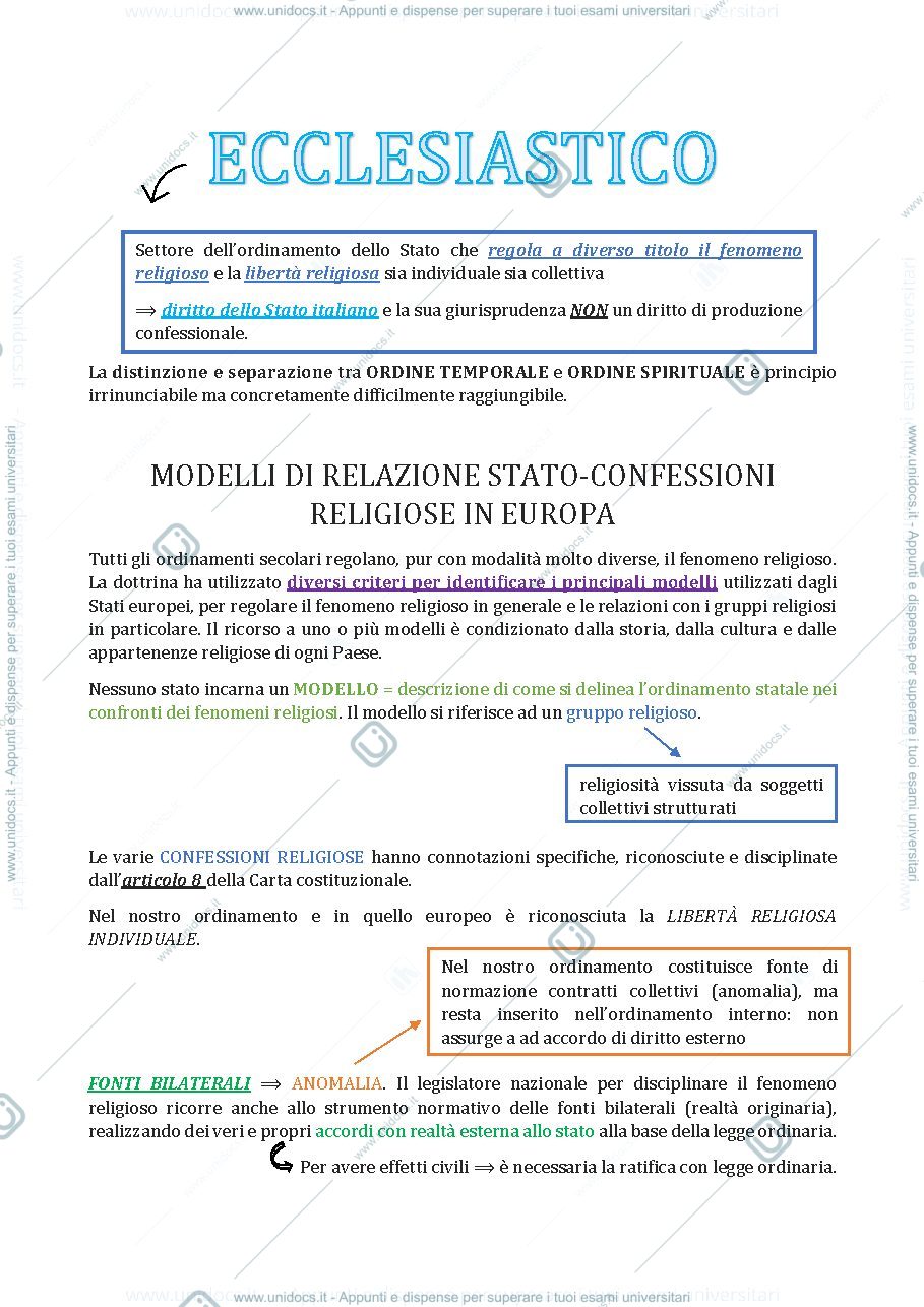 Anteprima pagina 1 — appunti in preparazione esame