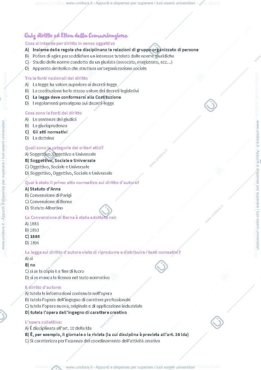 Anteprima pagina 1 — Quiz diritto 