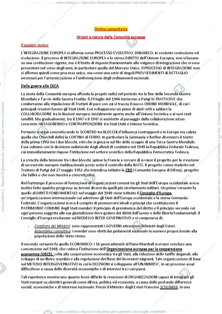 Anteprima pagina 1 — Diritto Europeo