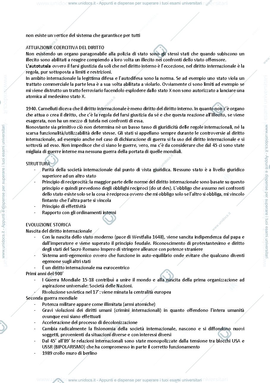 Anteprima pagina 2 — Diritto Internazionale - Prof.ssa Poli