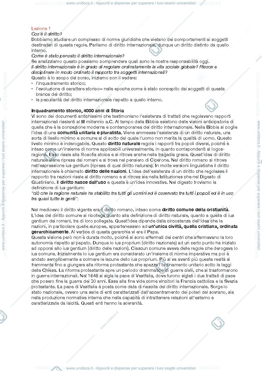 Anteprima pagina 1 — diritto internazionale