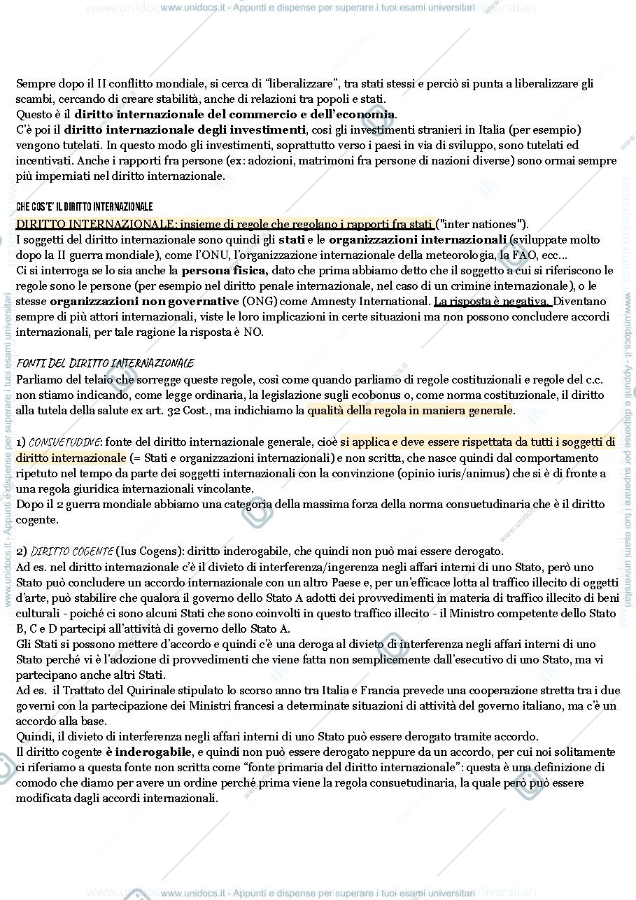 Anteprima pagina 2 — RIASSUNTO DIRITTO INTERNAZIONALE