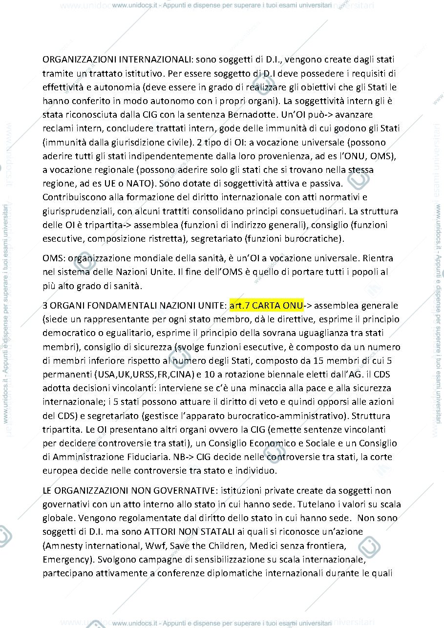 Anteprima pagina 3 — Schema sulle definizioni di diritto internazionale