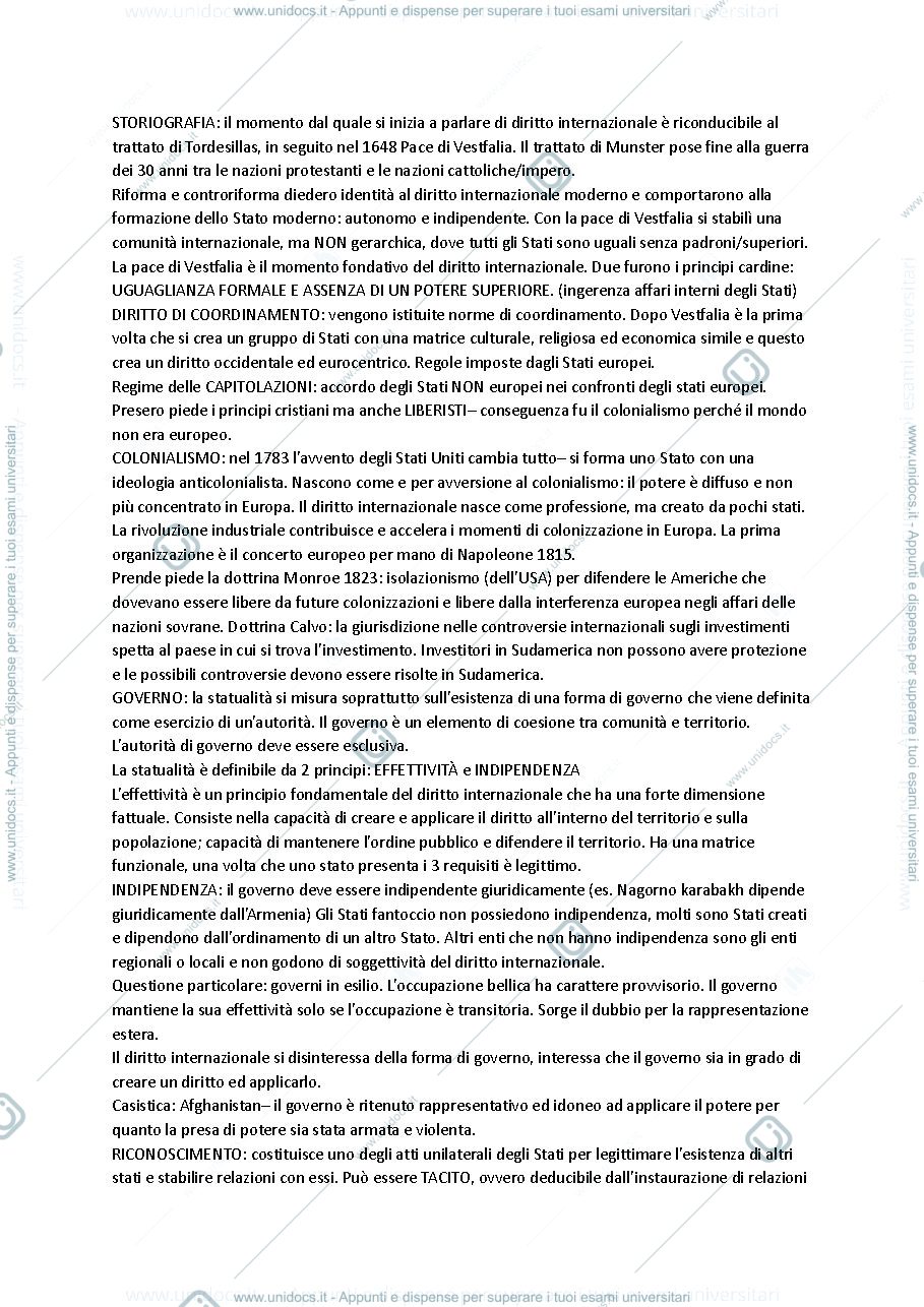 Anteprima pagina 2 — Appunti Dir. internazionale A. Spagnolo