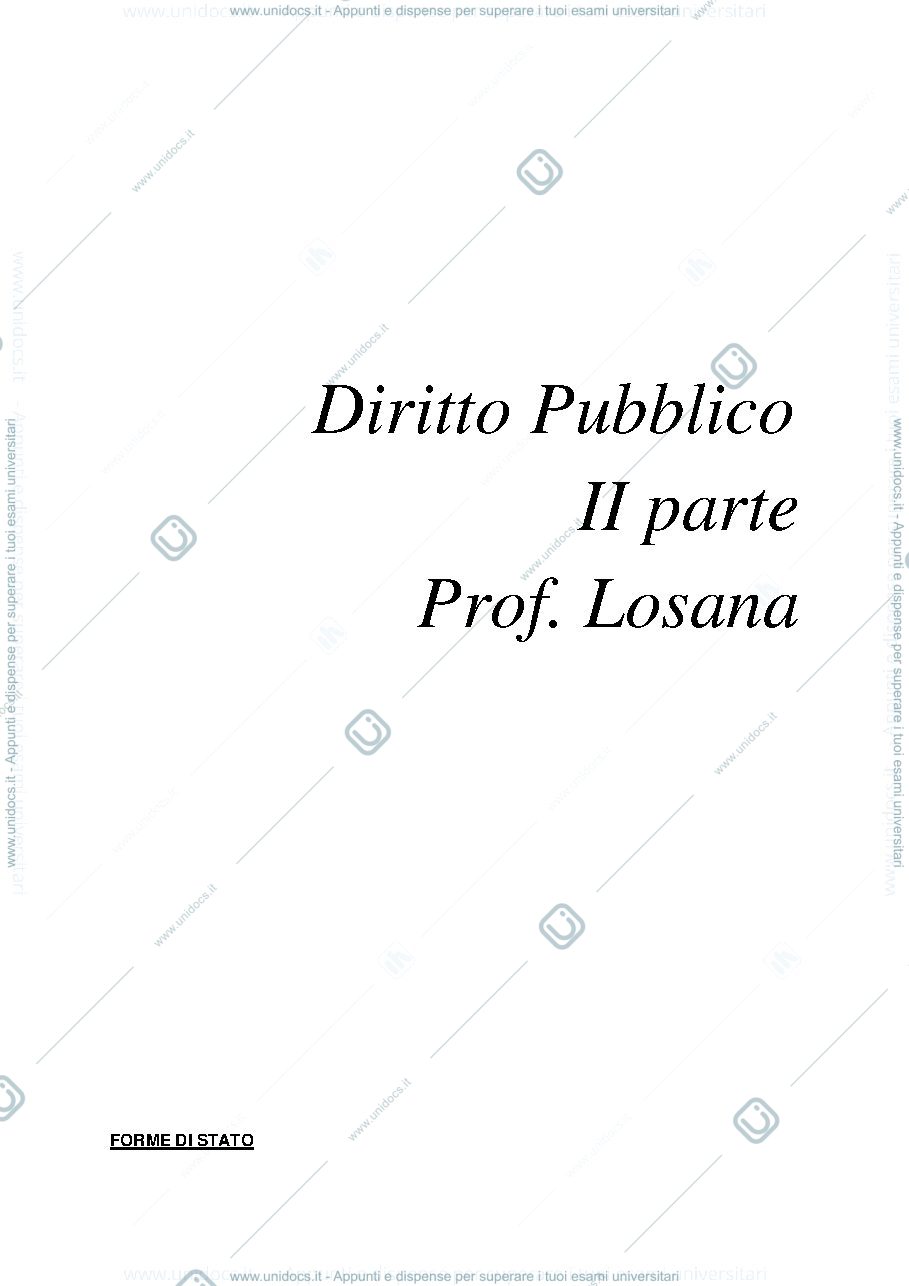 Anteprima pagina 1 — Diritto Pubblico- Prof. Losana