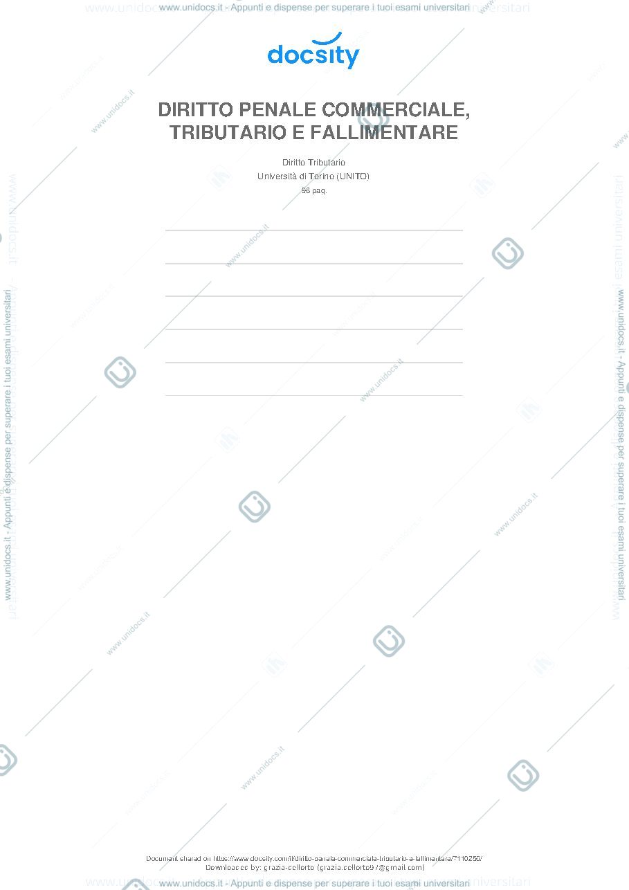 Anteprima pagina 1 — Diritto penale commerciale, tributario e fallimentare 