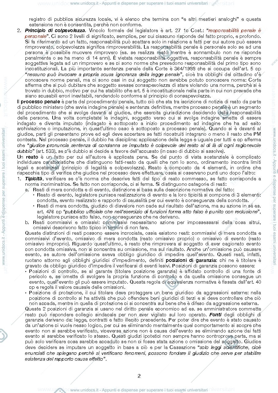 Anteprima pagina 2 — Appunti lezioni diritto penale commerciale