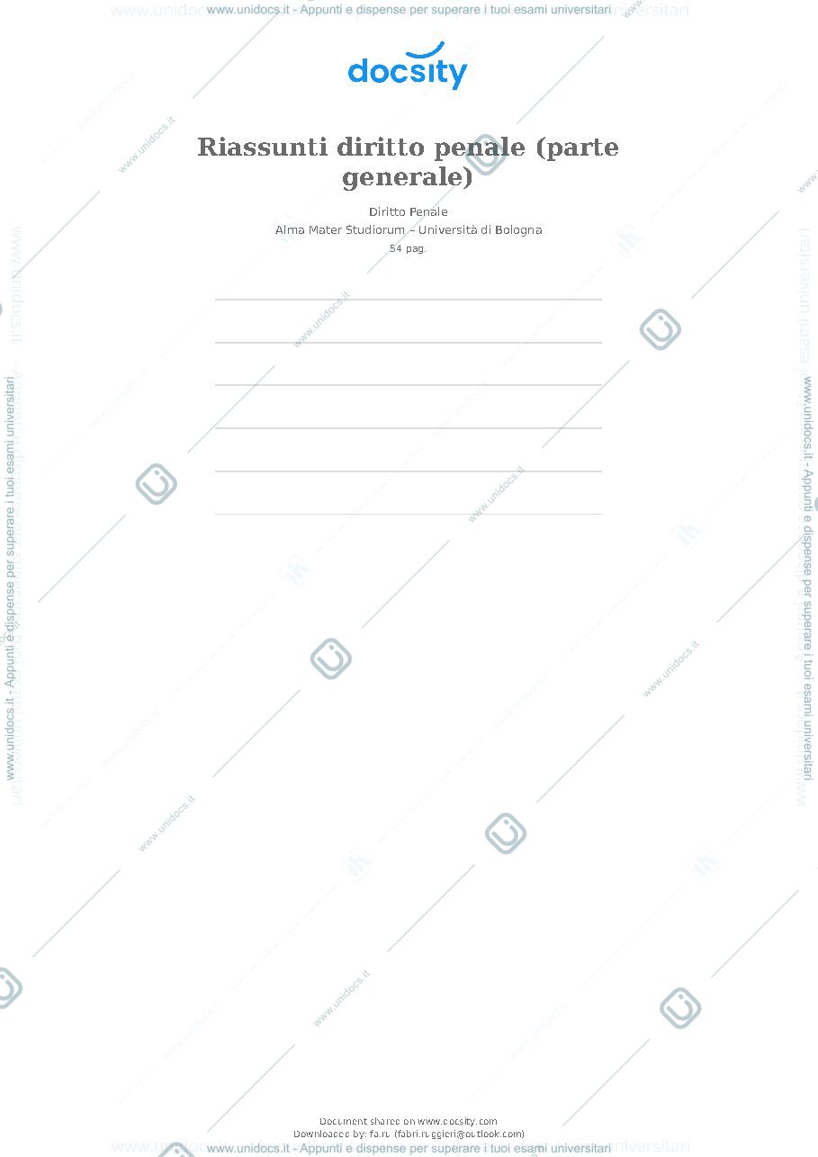 Anteprima pagina 1 — Riassunto diritto penale parte generale 