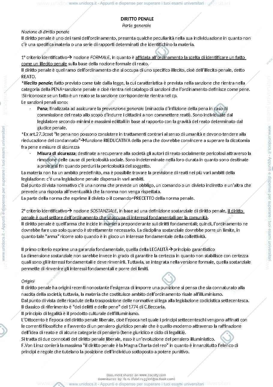 Anteprima pagina 2 — Riassunto diritto penale parte generale 