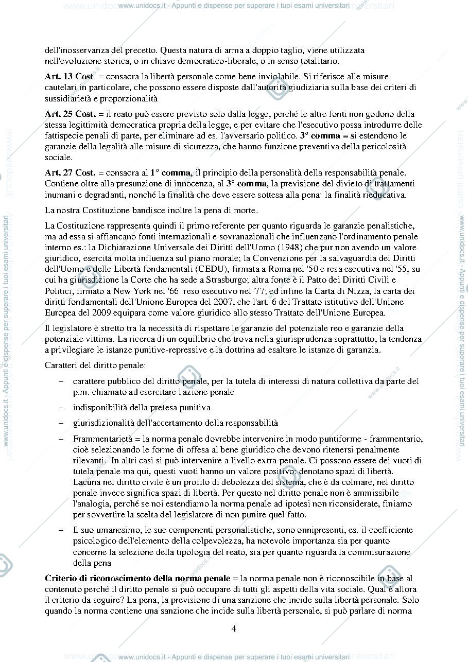 Anteprima pagina 4 — diritto Penale 1