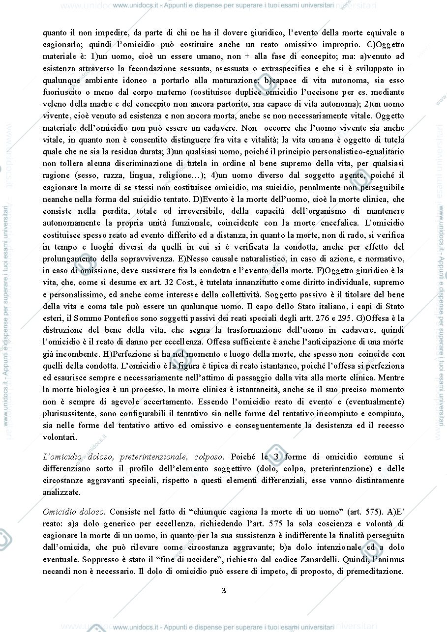 Anteprima pagina 3 — DIRITTO PENALE PARTE SPECIALE (DELITTI CONTRO LA PERSONA)