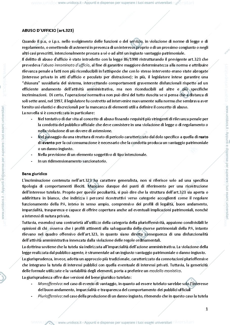 Anteprima pagina 1 — abuso d'ufficio 