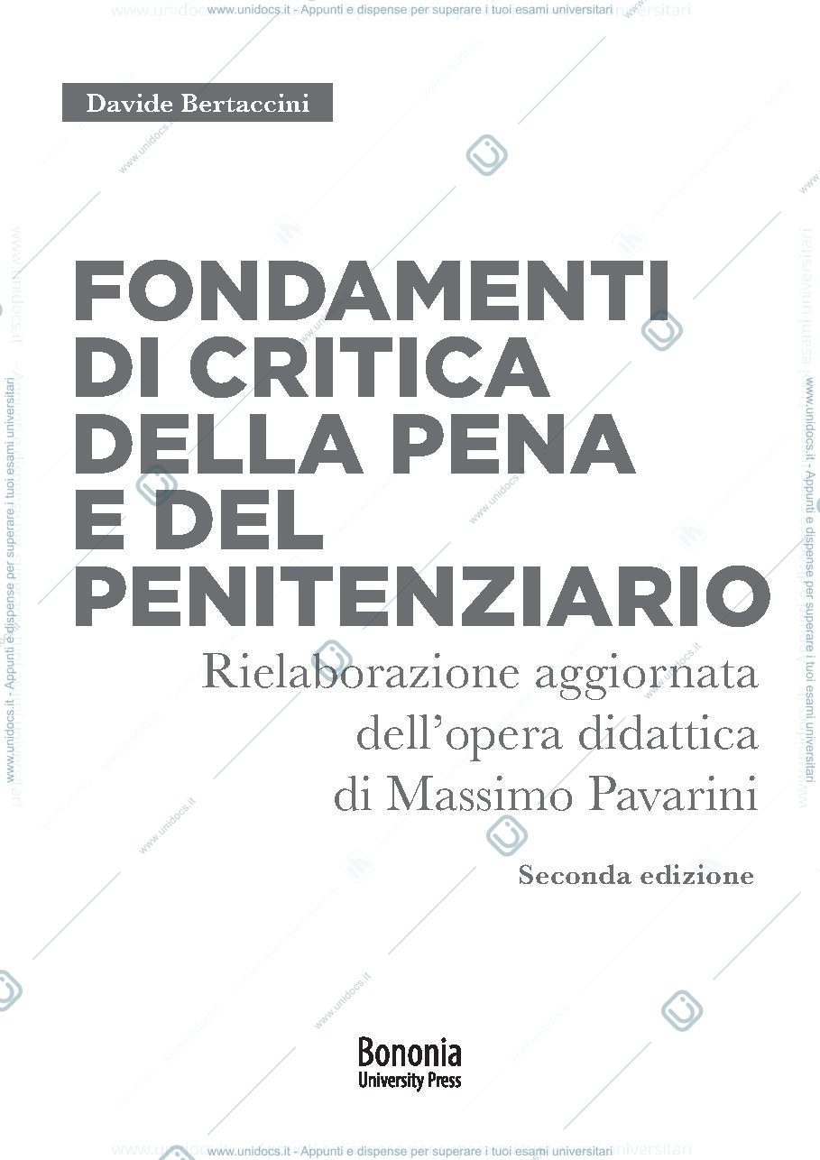 Anteprima pagina 1 — fondamenti di critica della pena e del penitenziario
