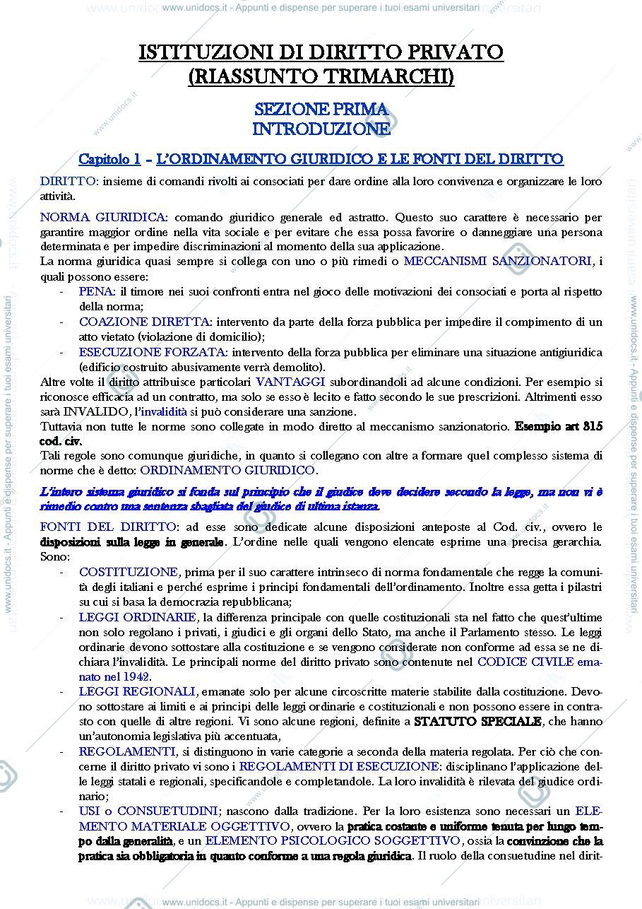 Anteprima pagina 1 — Compendio di diritto privato