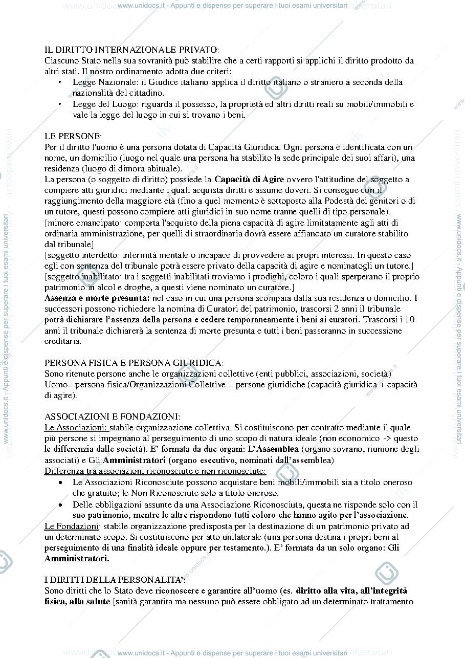 Anteprima pagina 2 — riassunti diritto privato 