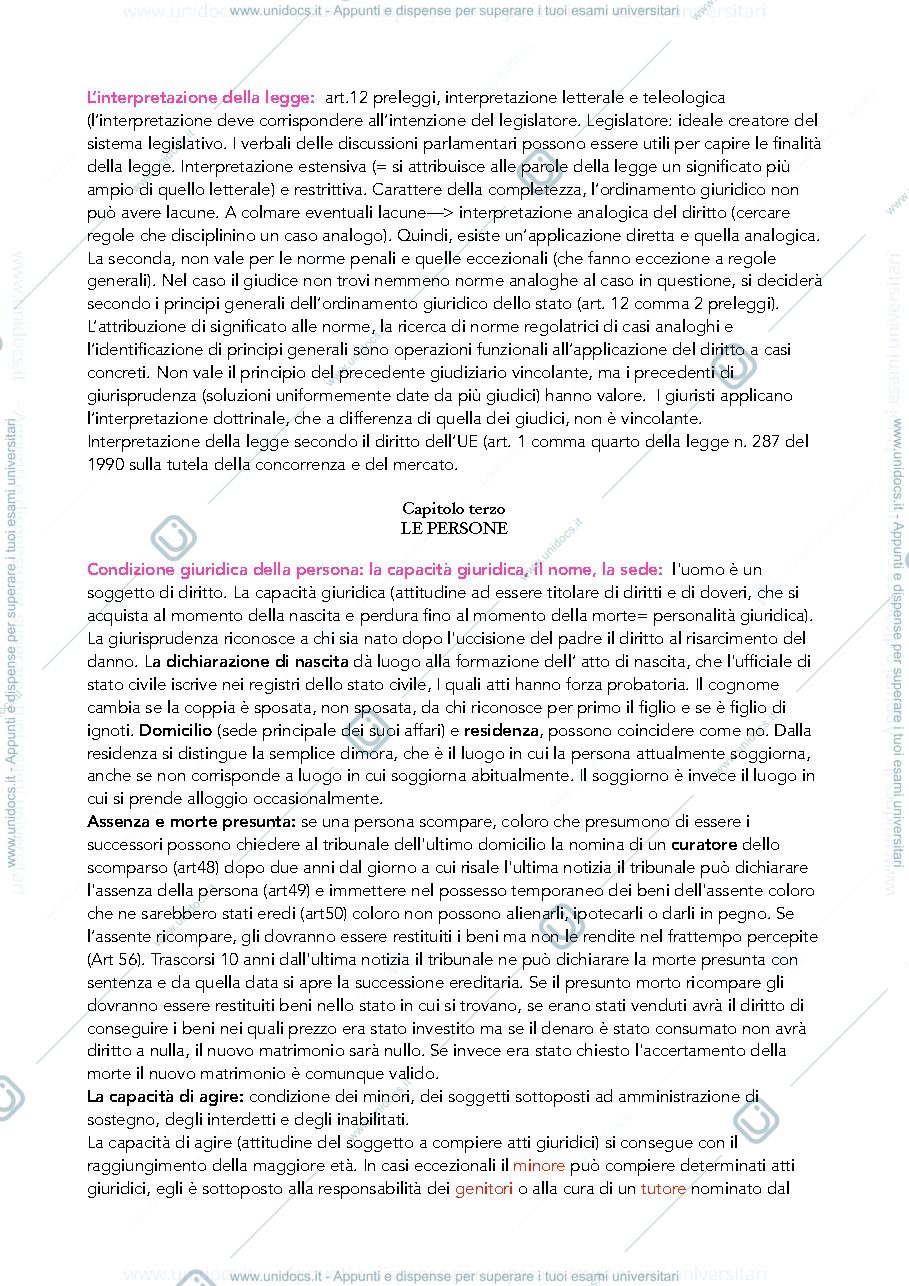 Anteprima pagina 3 — Prima parte diritto privato