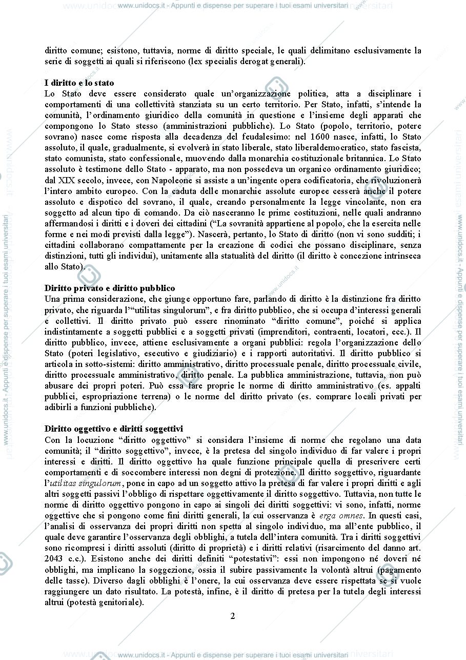 Anteprima pagina 2 — Diritto privato 