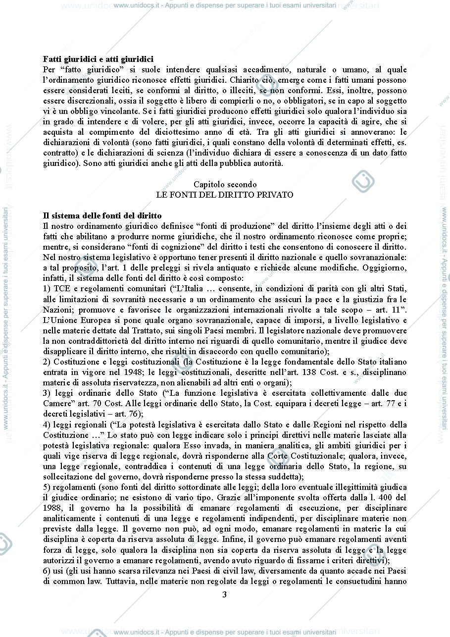 Anteprima pagina 3 — Diritto privato 