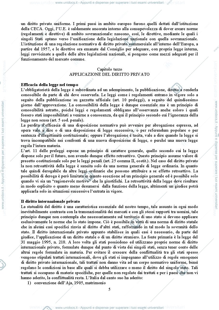Anteprima pagina 5 — Diritto privato 