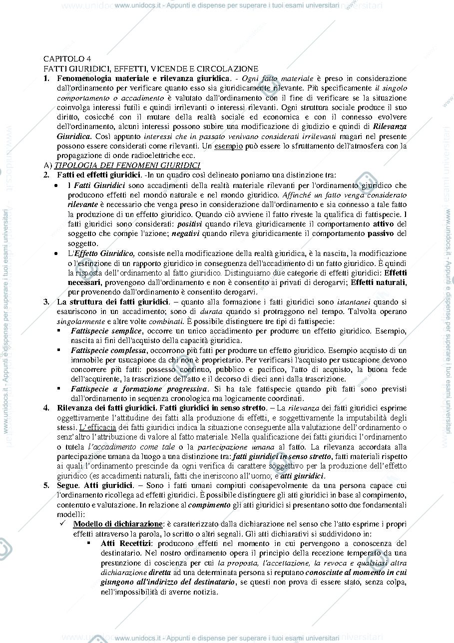 Anteprima pagina 1 — Appunti di diritto privato