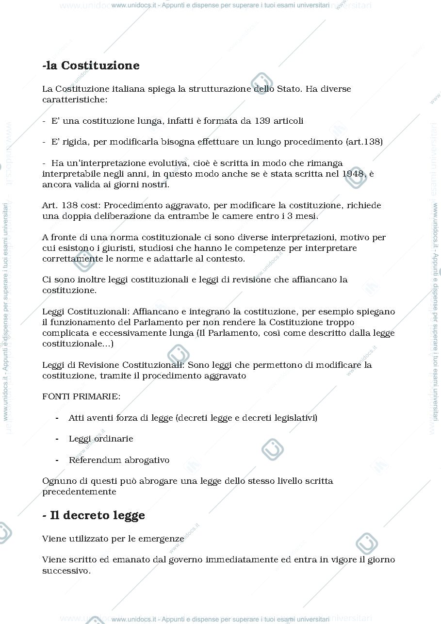 Anteprima pagina 1 — Appunti primo esonero diritto
