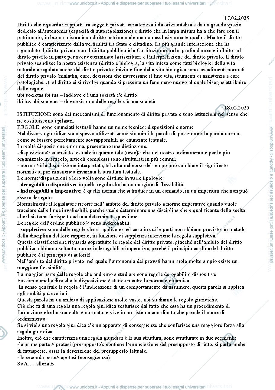Anteprima pagina 1 — Diritto Privato I
