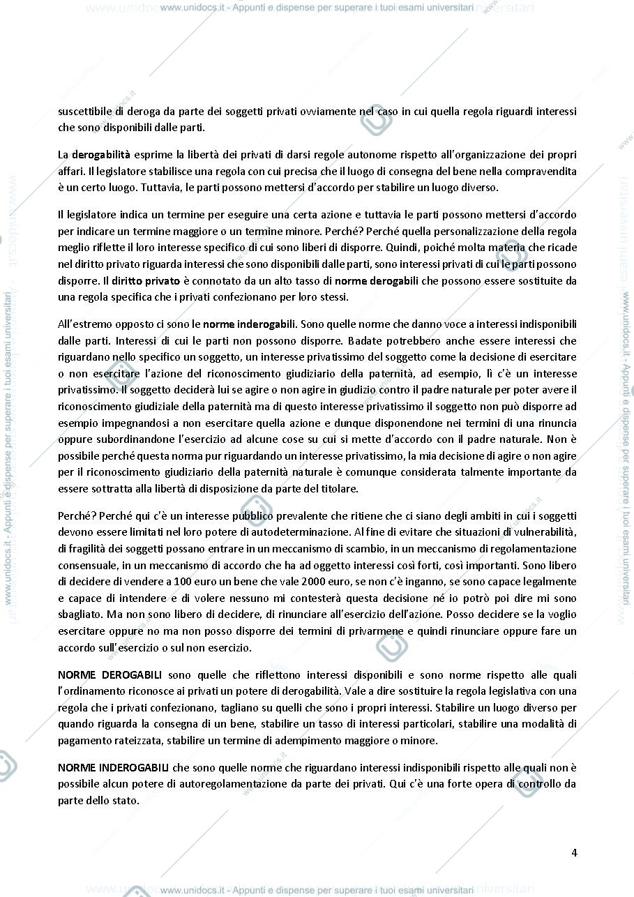 Anteprima pagina 4 — Diritto Privato I parte 1 - Prof. E. Pellecchia 