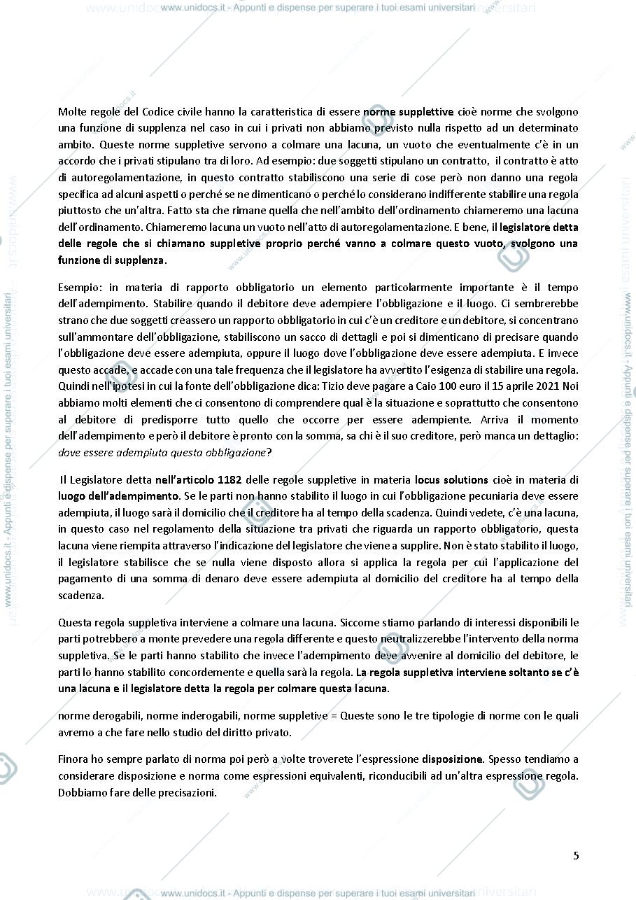 Anteprima pagina 5 — Diritto Privato I parte 1 - Prof. E. Pellecchia 