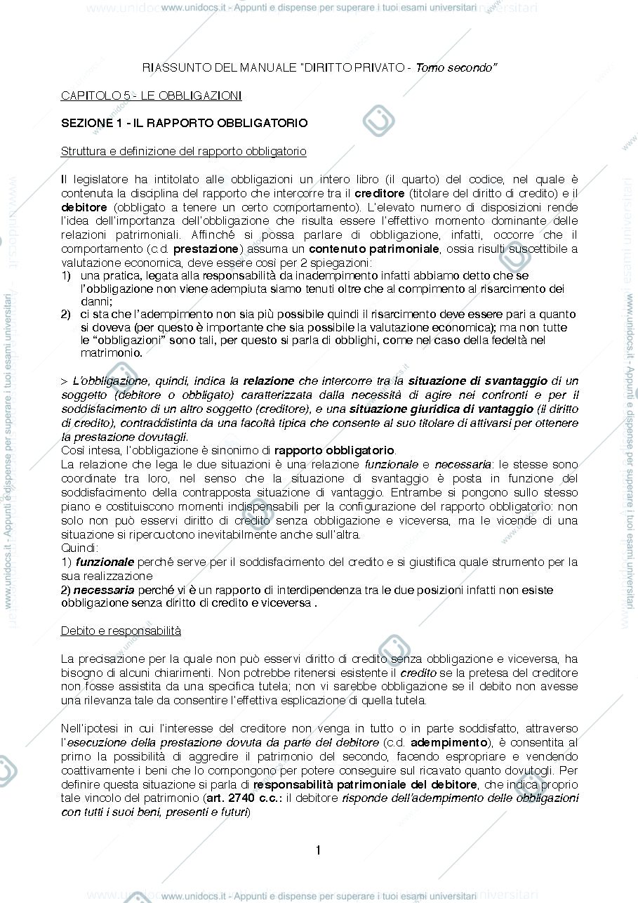 Anteprima pagina 1 — riassunto libro utet diritto privato II con integrazione slide prof Favilli