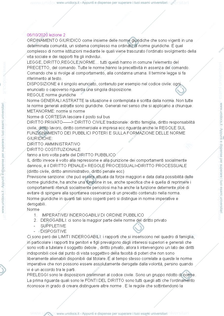 Anteprima pagina 2 — Diritto privato 