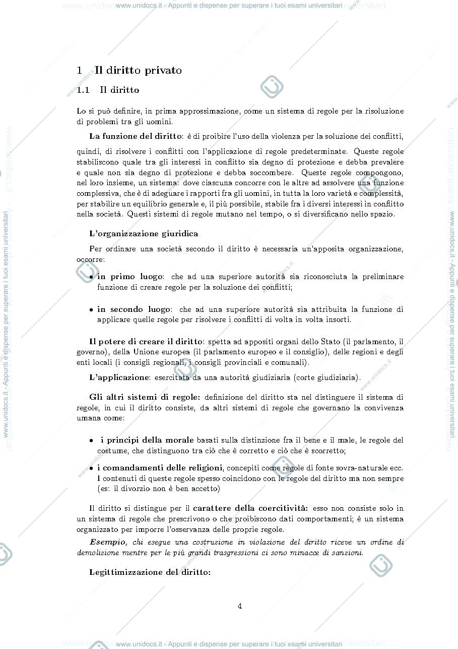 Anteprima pagina 4 — appunti di diritto privato