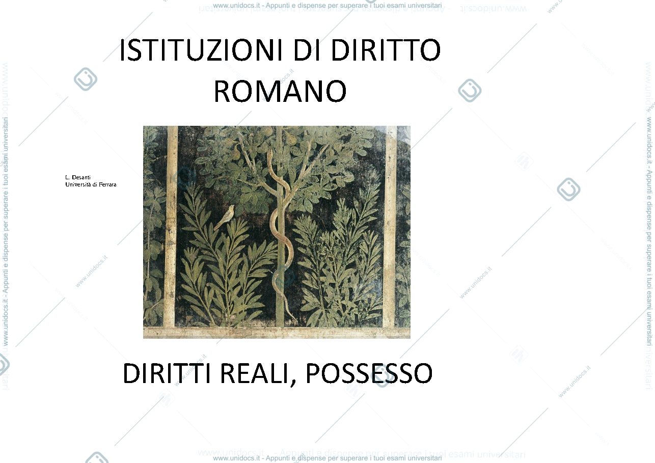 Anteprima pagina 1 — Diritti reali, possesso