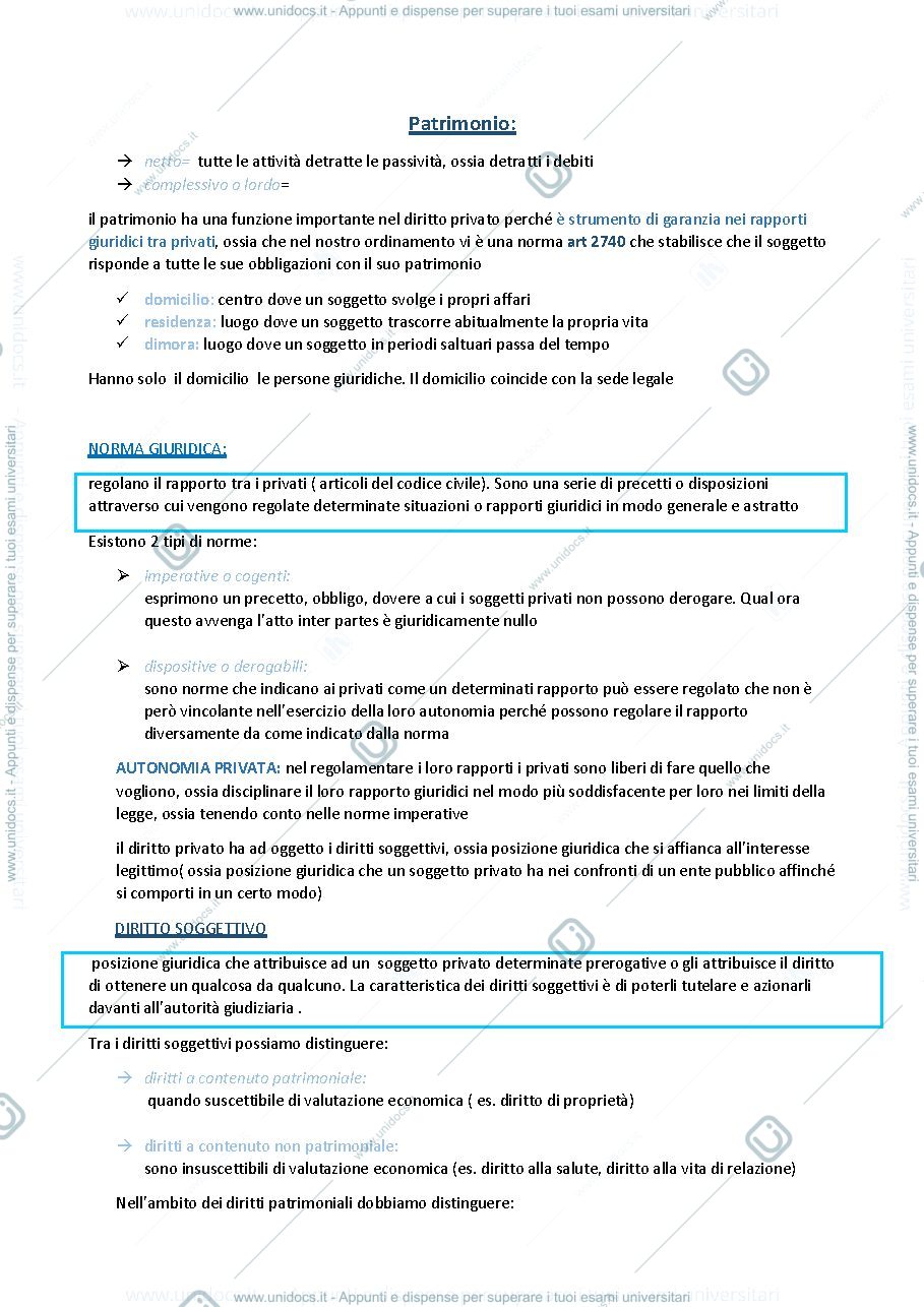 Anteprima pagina 1 — diritto privato