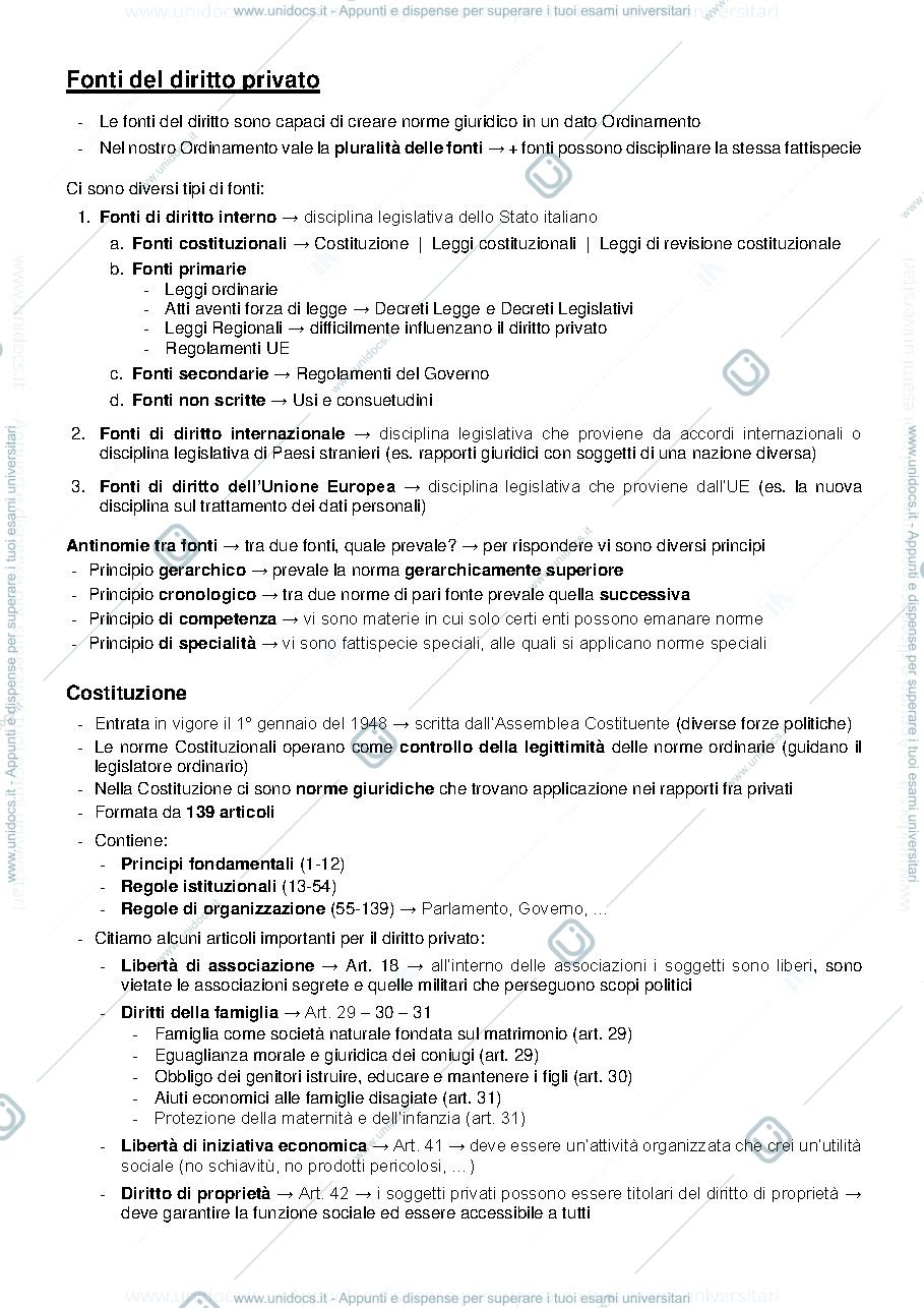 Anteprima pagina 3 — Diritto privato 