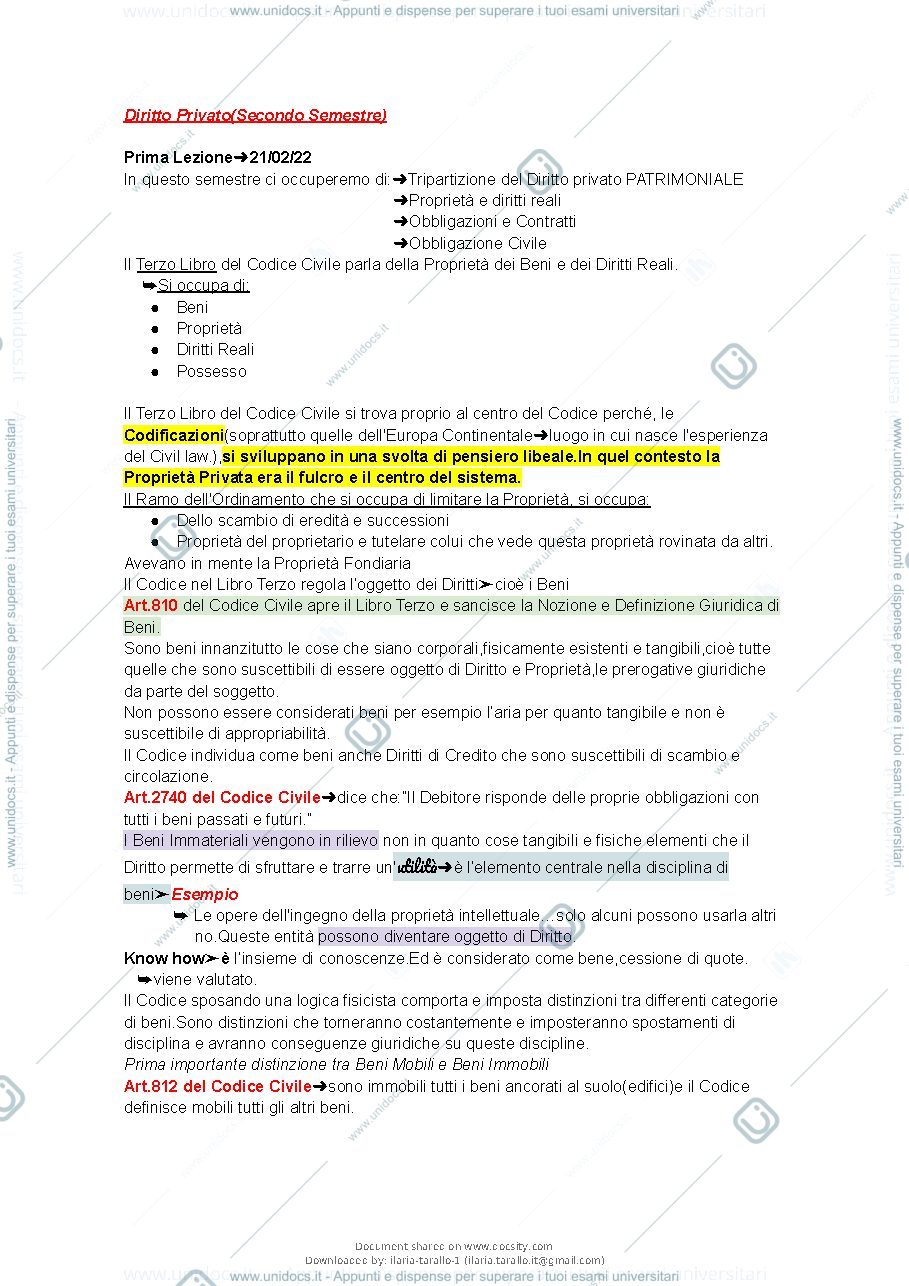 Anteprima pagina 2 — Tutti gli appunti della seconda parte