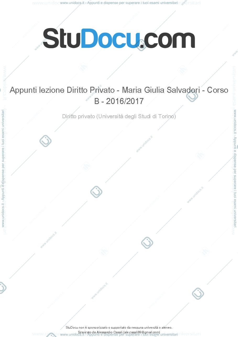 Anteprima pagina 1 — diritto privato 