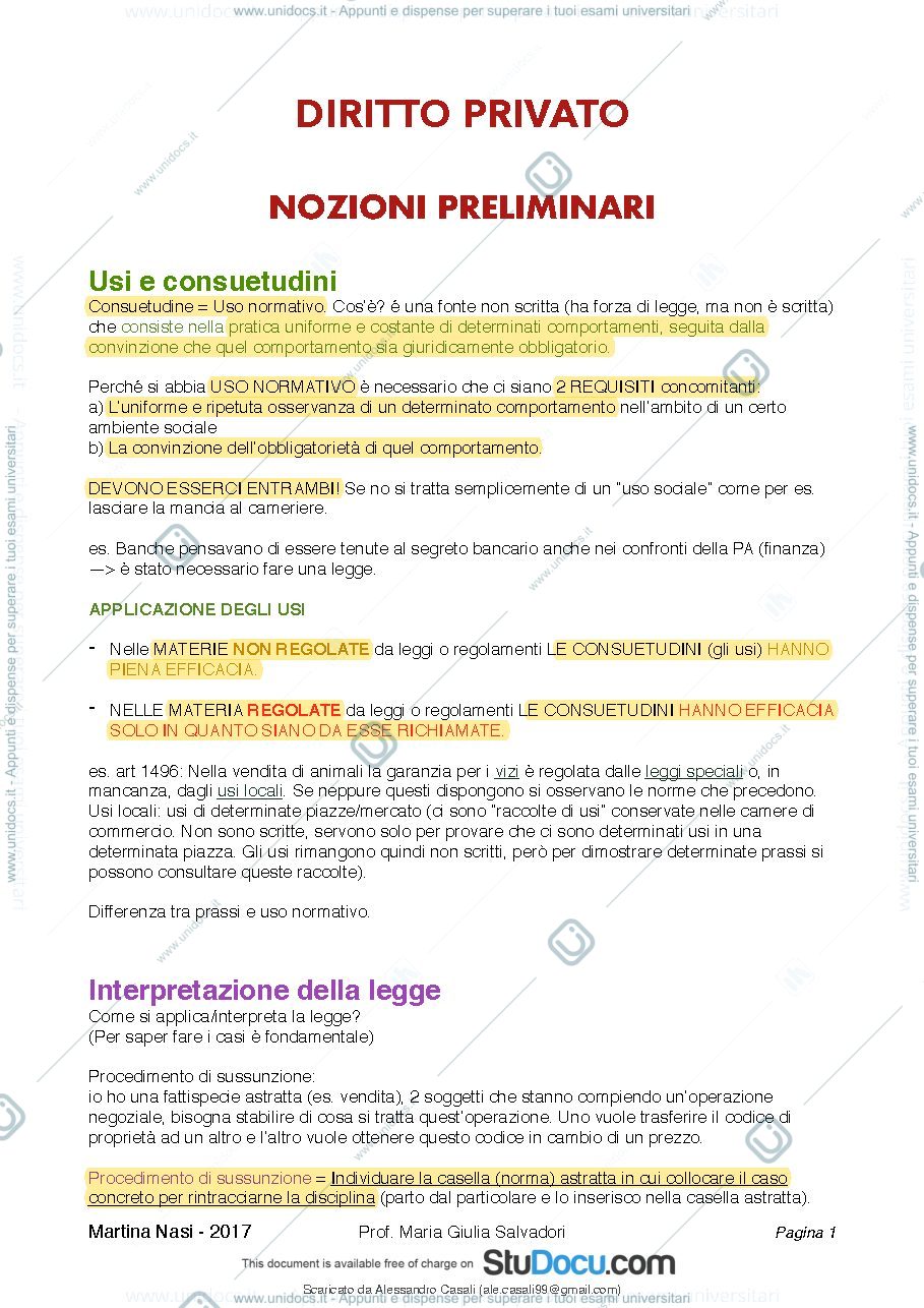 Anteprima pagina 2 — diritto privato 