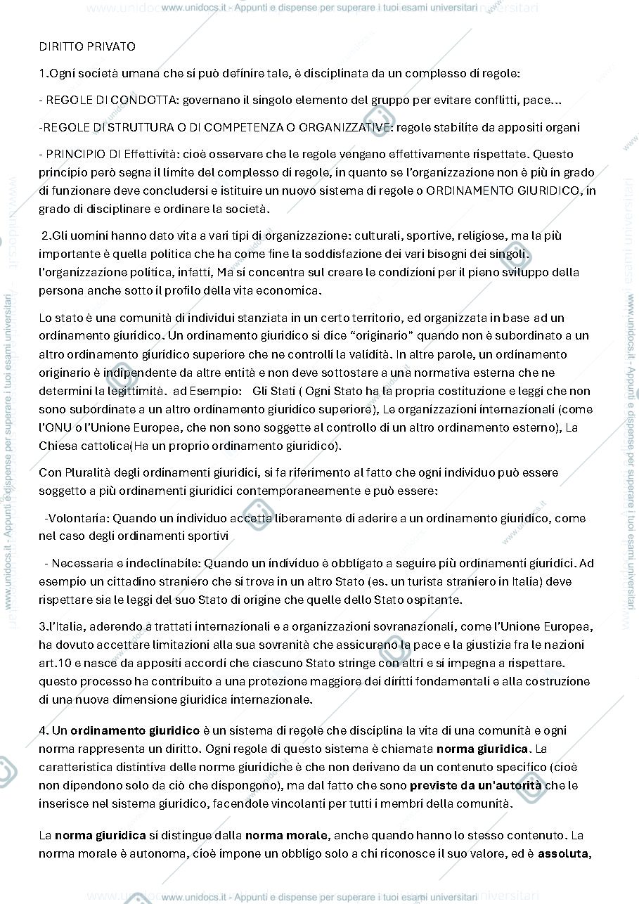 Anteprima pagina 1 — Diritto Privato