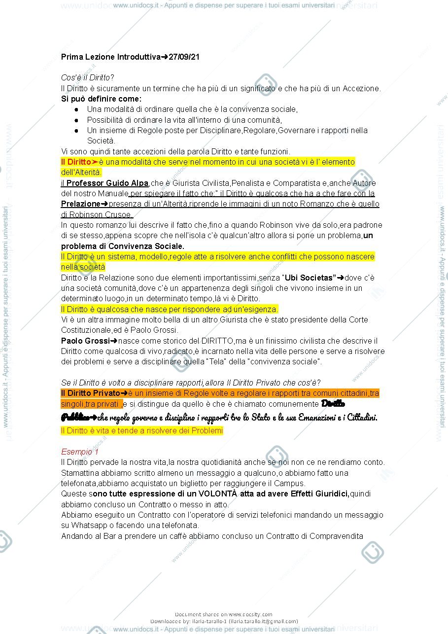 Anteprima pagina 2 — Appunti prima parte Diritto Privato