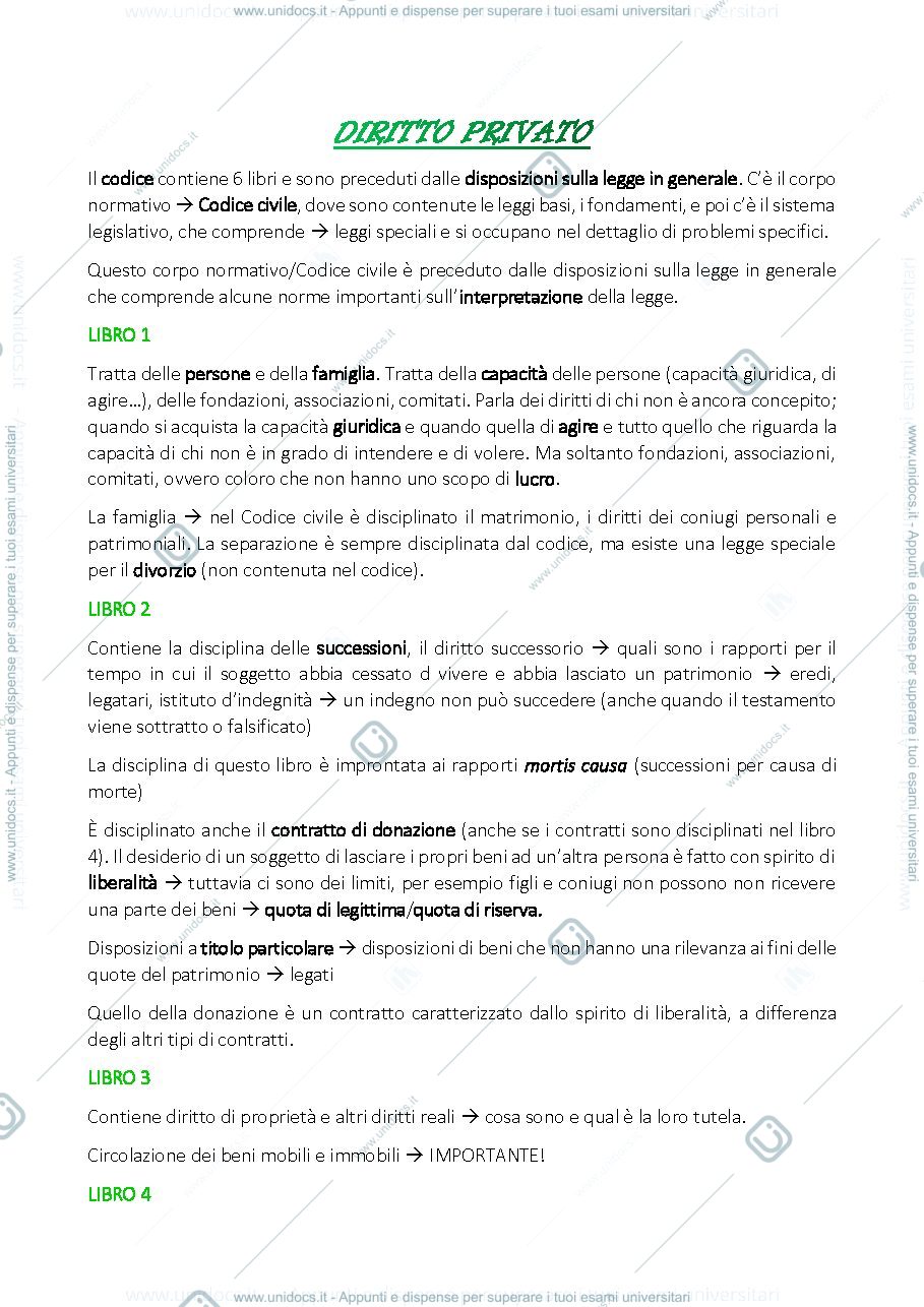 Anteprima pagina 1 — Diritto Privato - Salvadori 