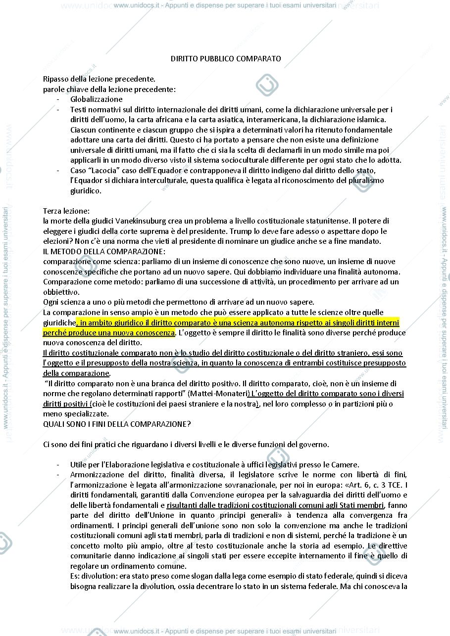 Anteprima pagina 1 — appunti lezione diritto pubblico prof.ssa Bagni