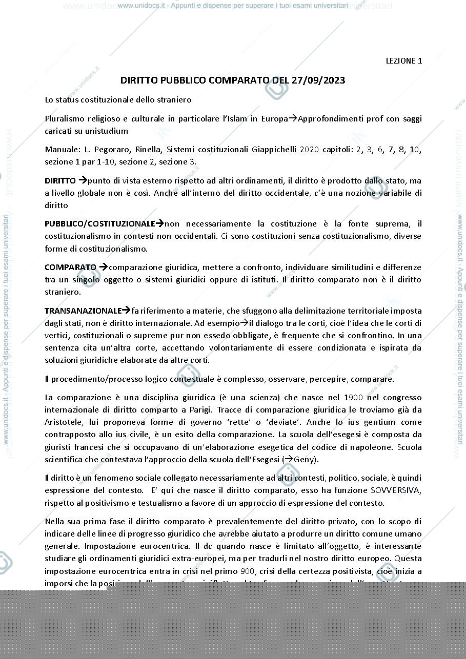 Anteprima pagina 1 — appunti di lezione 