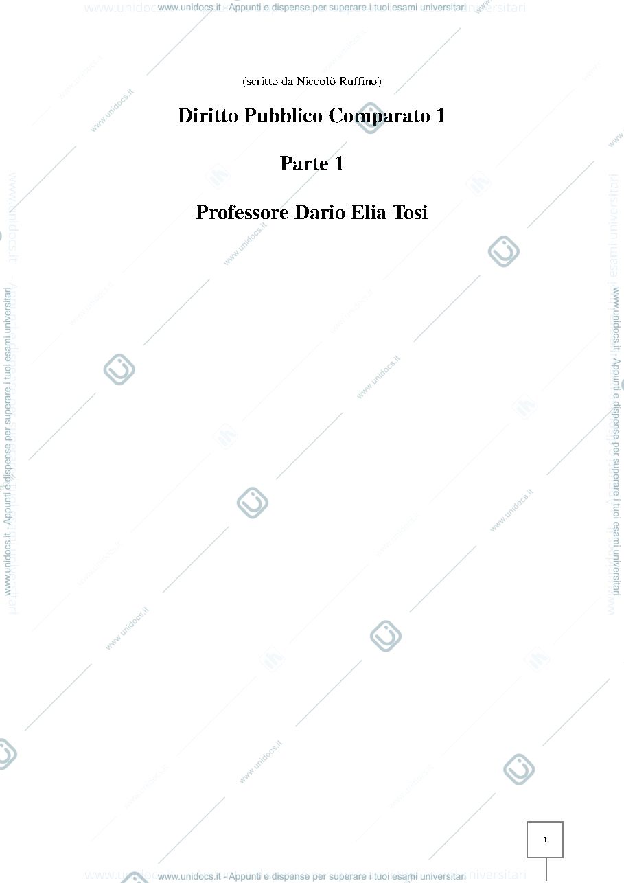 Anteprima pagina 1 — Diritto pubblico comparato 1
