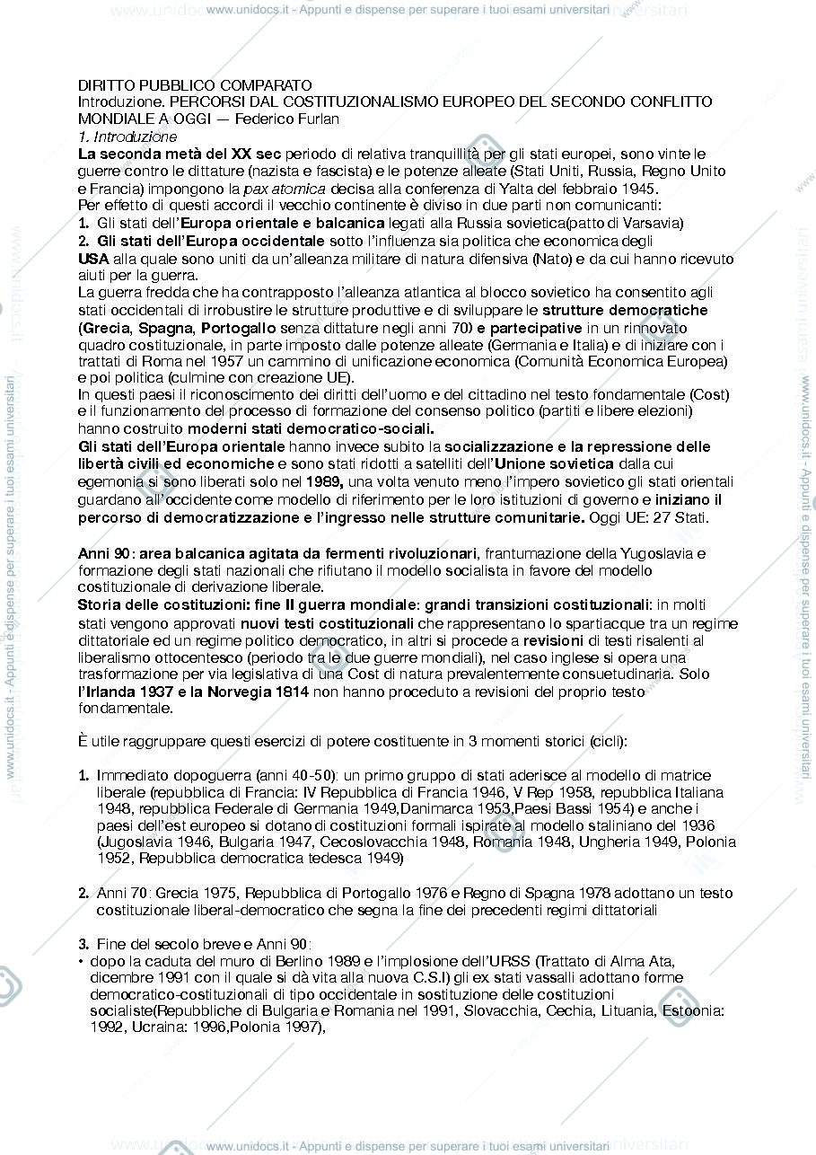Anteprima pagina 1 — DIRITTO PUBBLICO COMPARATO manuale
