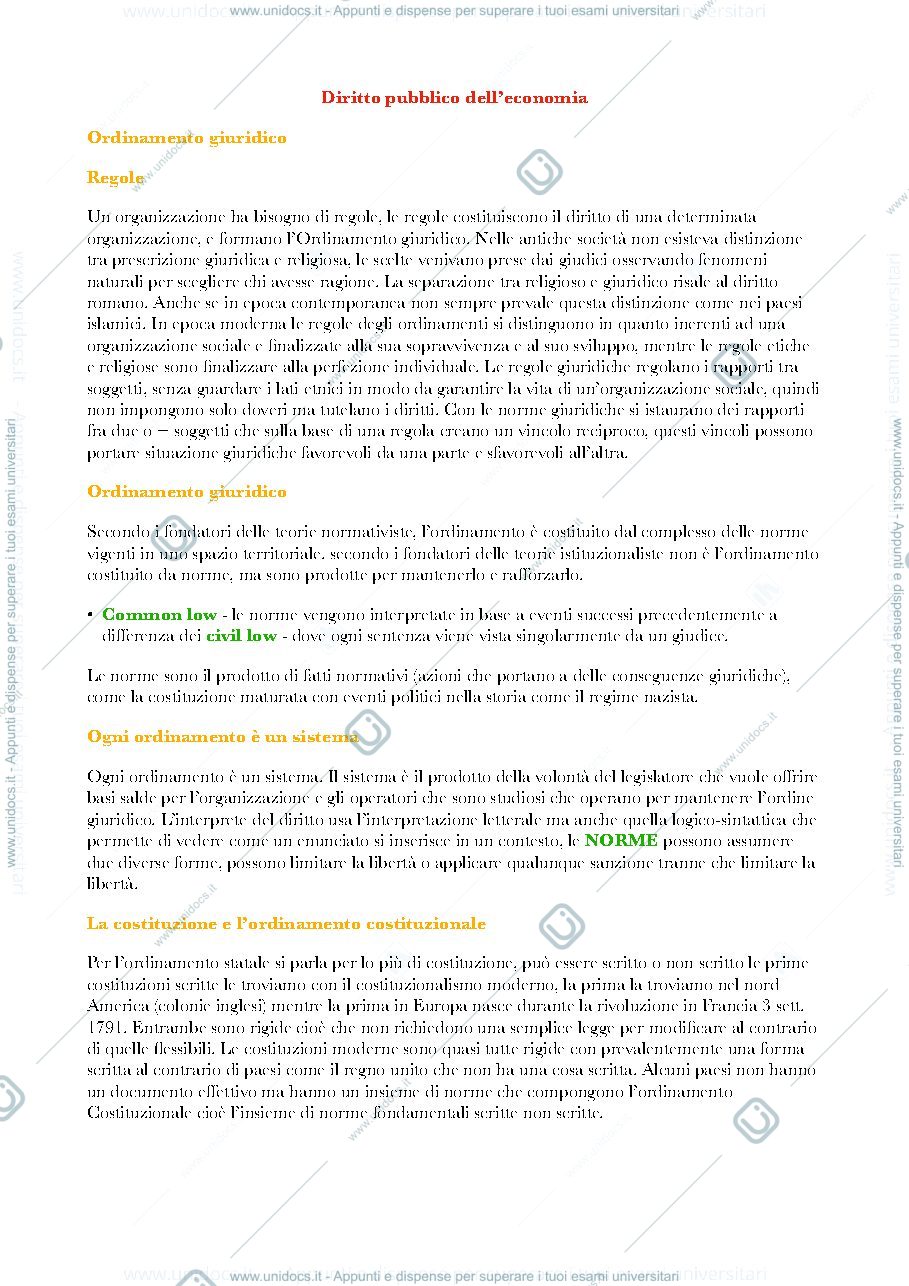 Anteprima pagina 1 — Appunti Diritto pubblico