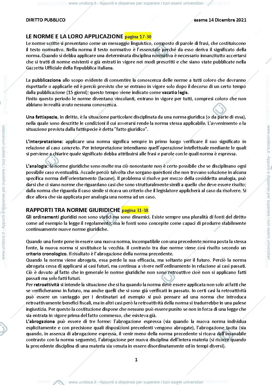 Anteprima pagina 1 — Diritto pubblico 